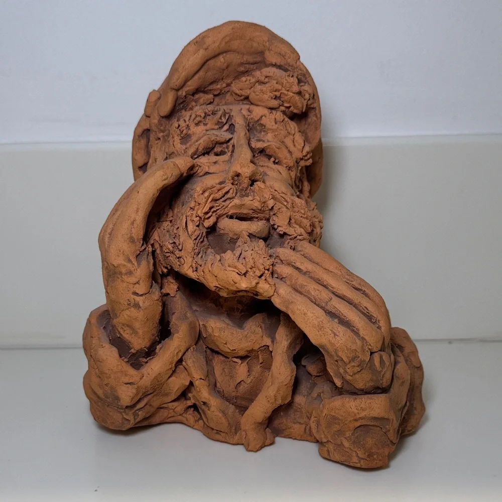 Vintage Expressive Rustic Terracotta Sculpture ‘The Sea Officer’ by Bill Hoskins - Picture 1 of 7